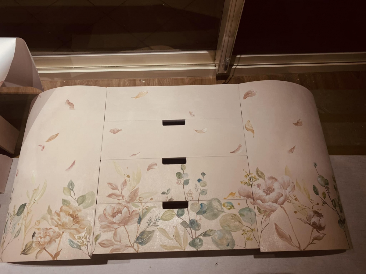 客製古典花草裁縫桌