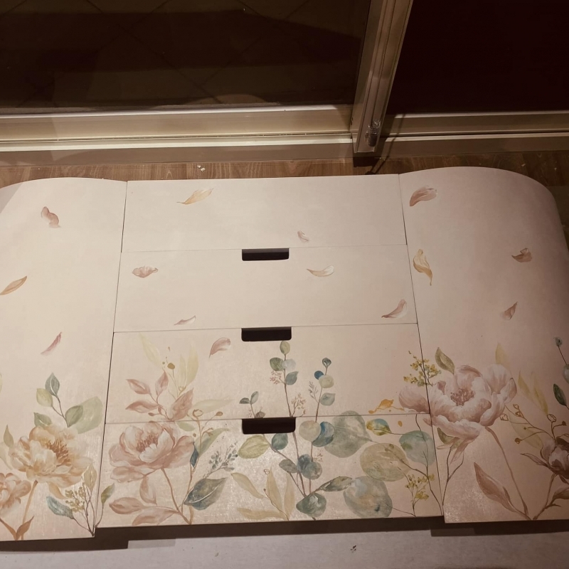 客製古典花草裁縫桌
